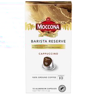 moccona barista reserve capsules cappuccino packshot