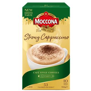 moccona sachet strong cappuccino packshot Background Removed