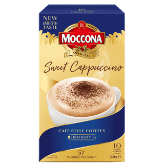 moccona sachet sweet cappuccino packshot Background Removed